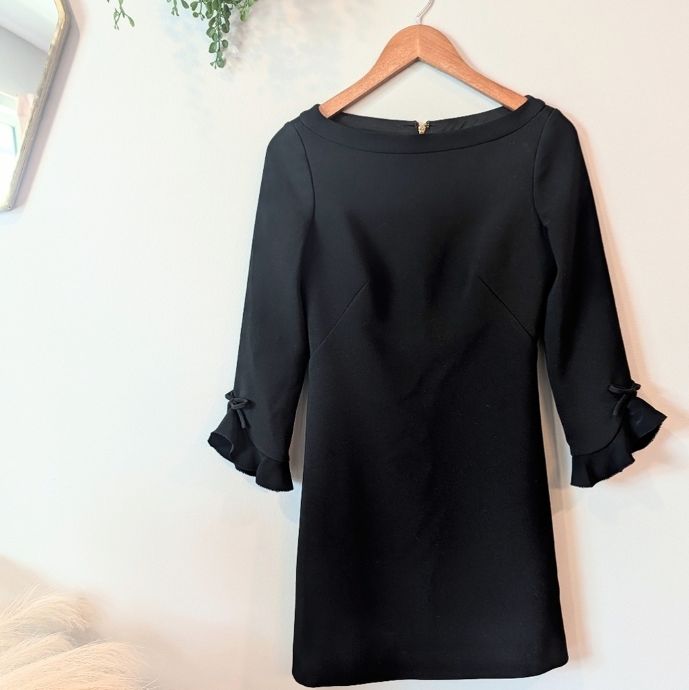 Kate Spade Black Dress with Ruffle Sleeves Size 0